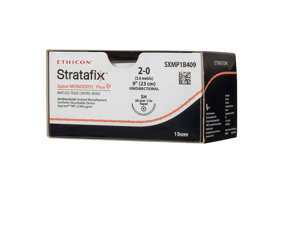 STRATAFIX SPIRAL MONOCRYL Plus М2 (3/0) с обратно-режущей иглой «PS-1». 24 мм. 30 см
